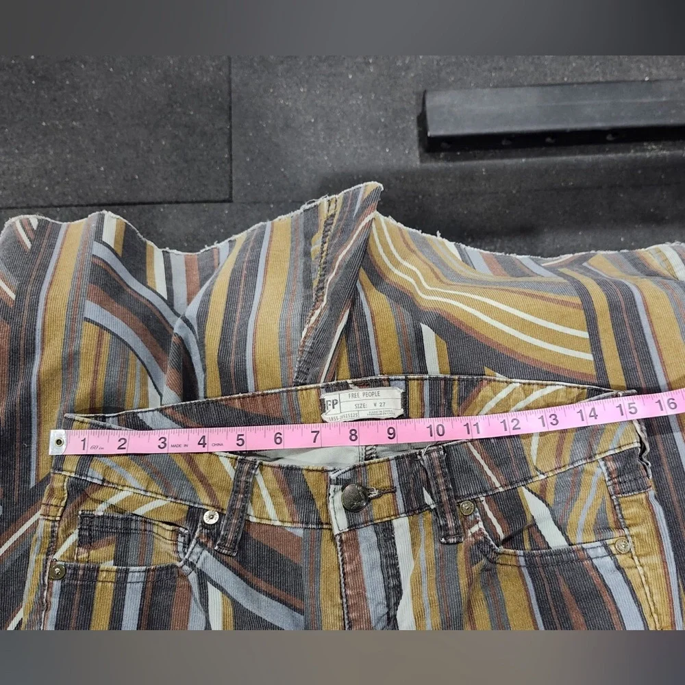 Free People Multicolor Striped Corduroy low rise flare pants 27 - Picture 4 of 6